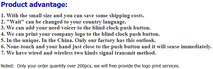 OEM Blind CLock Push Button Wireless Contactless Pedestrian Button 2 Year Warranty IP65 Waterproof Rating OEM Contactless Pedestrian Button 2 Year Warranty IP65 Waterproof Rating OEM,contactless pedestrian button,2 year warranty,OEM,IP65 waterproof rating