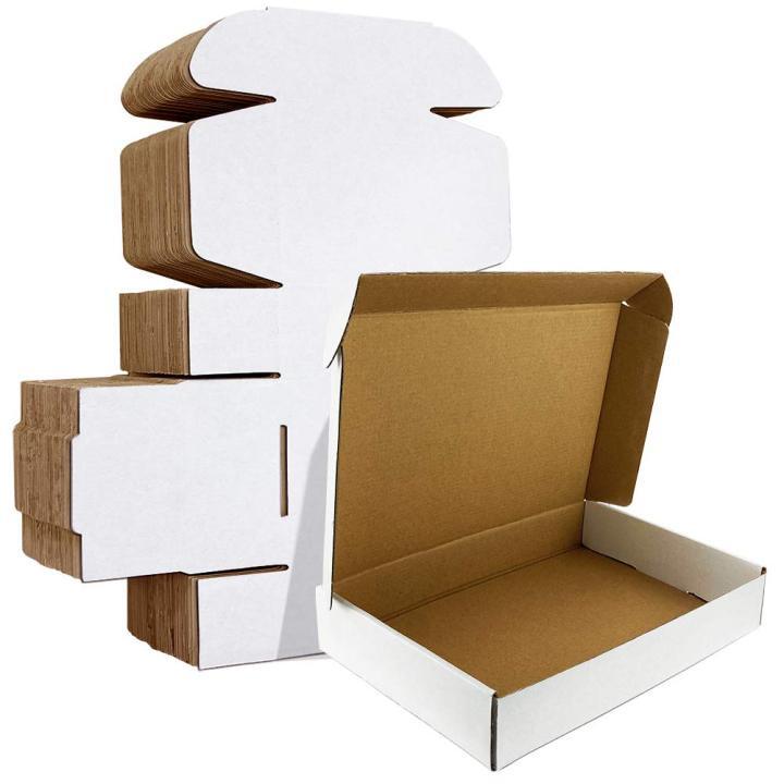White Corrugated Boxes in E-flute & B-flute- Ideal for Gift & Shipping Packaging 