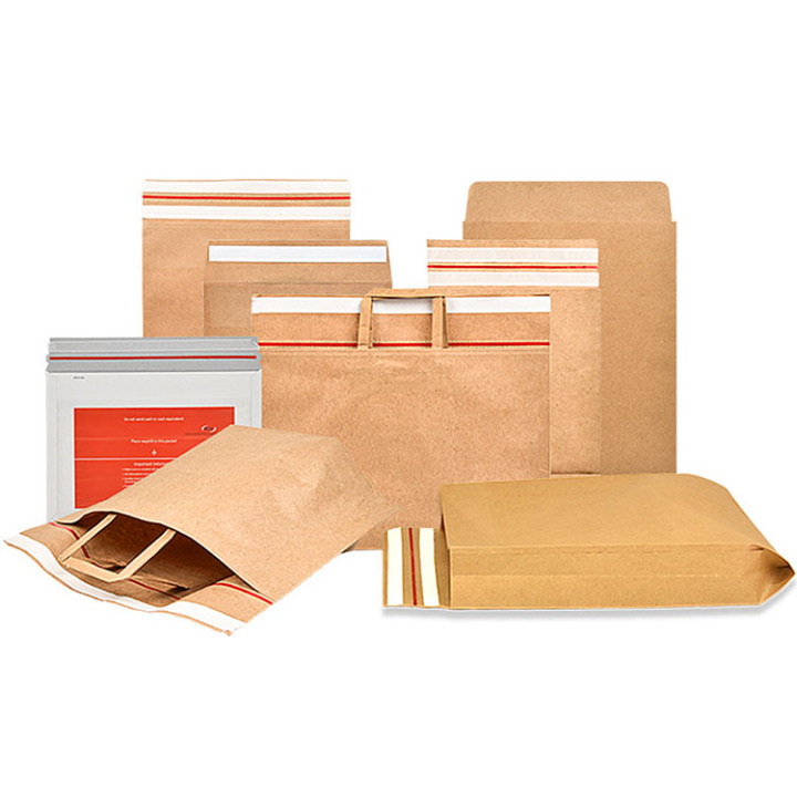 Self-Adhesive Kraft Paper Bags | Eco-Friendly Lightweight Packaging for Clothing, Underwear, Books, Shipping, and Mailing Supplies 