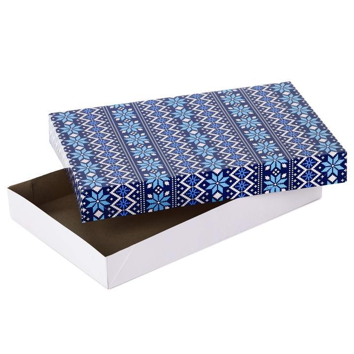 Wholesale Blue Snowflake Pattern Paper Gift Boxes for Retail & Event Gifting 