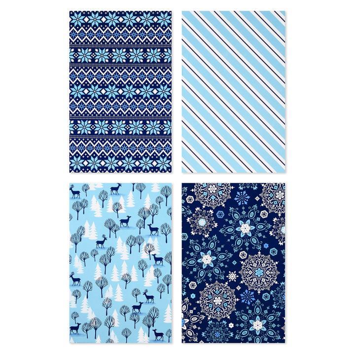 Wholesale Blue Snowflake Pattern Paper Gift Boxes for Retail & Event Gifting 