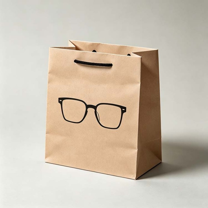 Kraft and White Paper Bags for Eyewear Shops Bulk Wholesale 