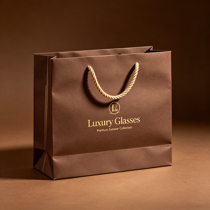 Custom Luxury Glasses Shopping Bags, Wholesale Premium Paper Bags for Brands 