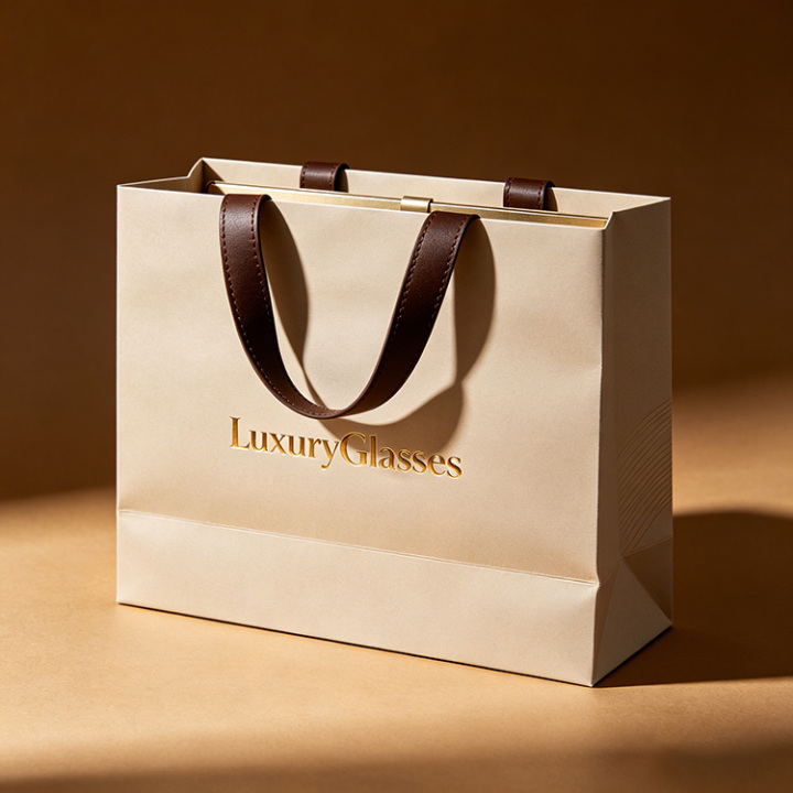 Custom Luxury Glasses Shopping Bags, Wholesale Premium Paper Bags for Brands 