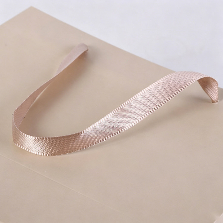 Wholesale & Customizable Elegant Beige Paper Gift Bag with Ribbon Bow 