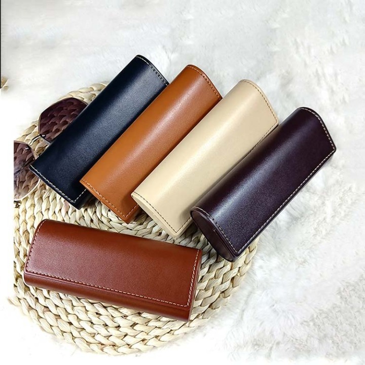 Wholesale Thick PU Leather Eyeglass Case Hard Shell Sunglasses Box 