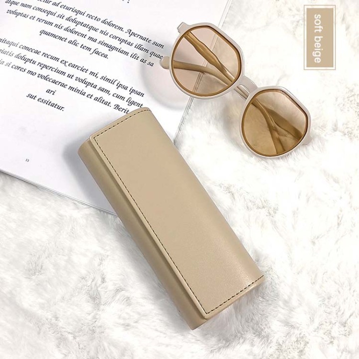 Wholesale Thick PU Leather Eyeglass Case Hard Shell Sunglasses Box 