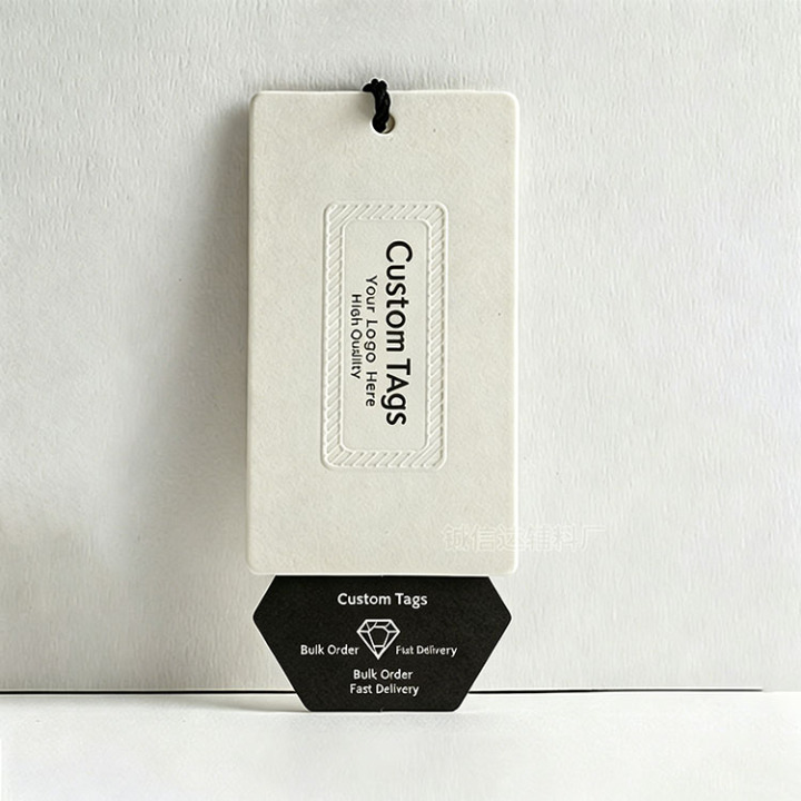 Luxury Black Card Swing Tags with Custom Gold Foil Printing 