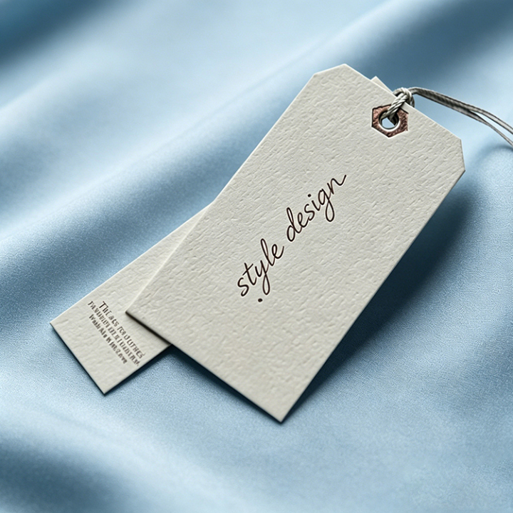 Custom Black Paper Hang Tags with Gold Foil Logo for Clothing 