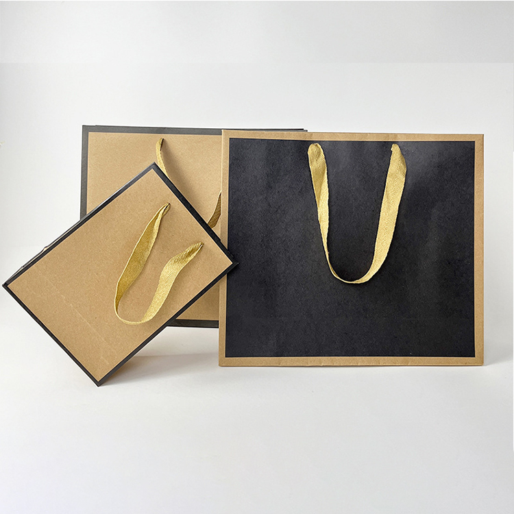 Custom Shopping Bags – Custom Bordered Kraft Paper Bags with Premium Edges 