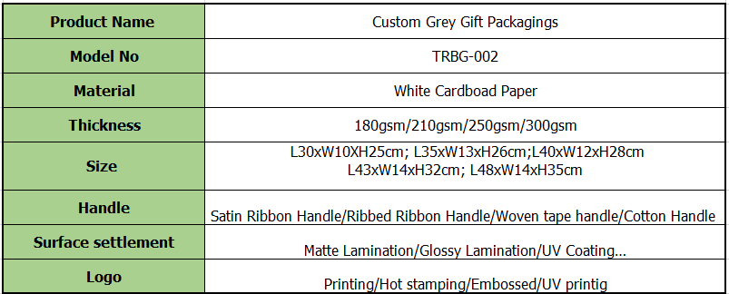 Custom Grey Gift Packaging - Wholesale Kraft Bags & Boxes with Logo 