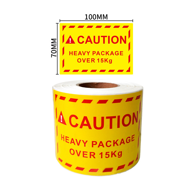 Caution Heavy Object Labels - Self-Adhesive Forklift Required Safety Stickers for Shipping & Warehouse 