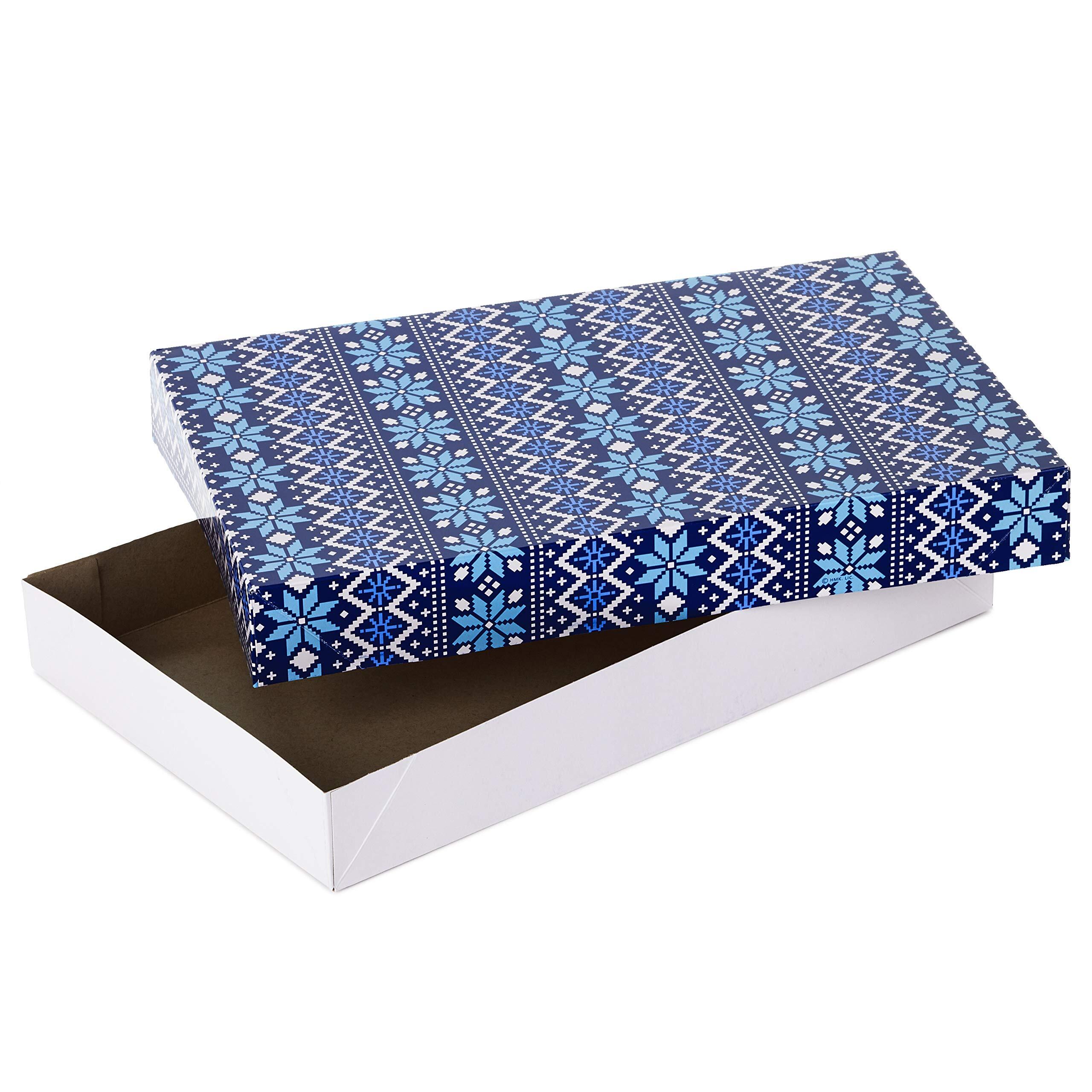 Wholesale Blue Snowflake Pattern Paper Gift Boxes for Retail & Event Gifting 