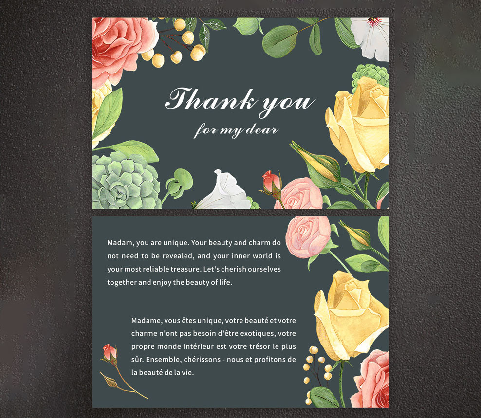Thank You Note Cards - Perfect for Weddings Business & Personal Gifts 