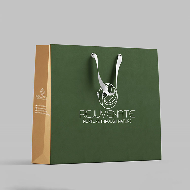 Designer Green Paper Bag - Luxury Deep Emerald Shopping Tote for Boutiques & Gifts 