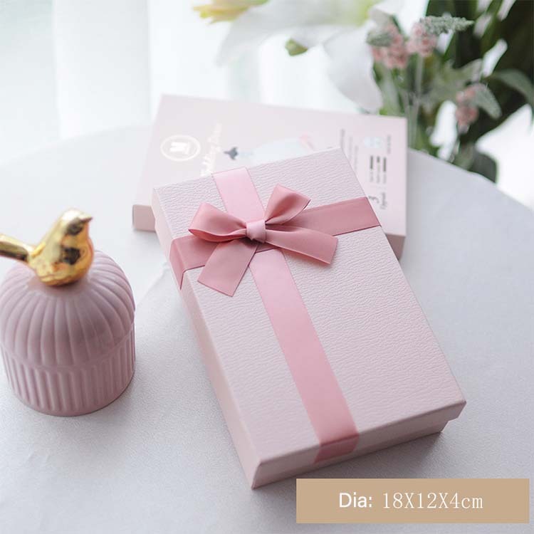 Custom Gift Boxes with Satin Ribbon, Luxury Pink Wedding Favor Boxes Bulk 