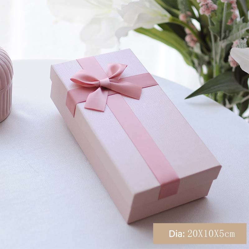 Custom Gift Boxes with Satin Ribbon, Luxury Pink Wedding Favor Boxes Bulk 