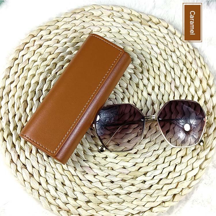 Wholesale Thick PU Leather Eyeglass Case Hard Shell Sunglasses Box 