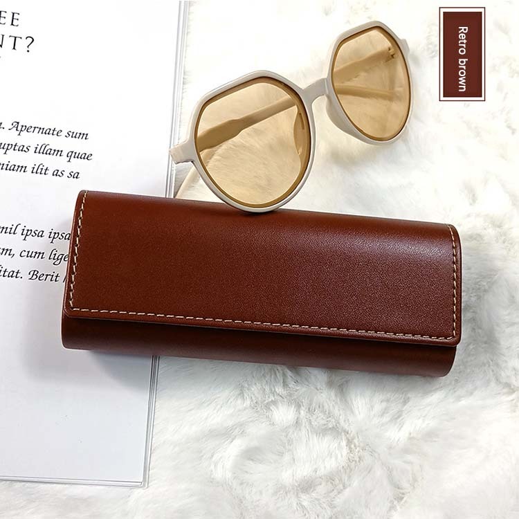Wholesale Thick PU Leather Eyeglass Case Hard Shell Sunglasses Box 