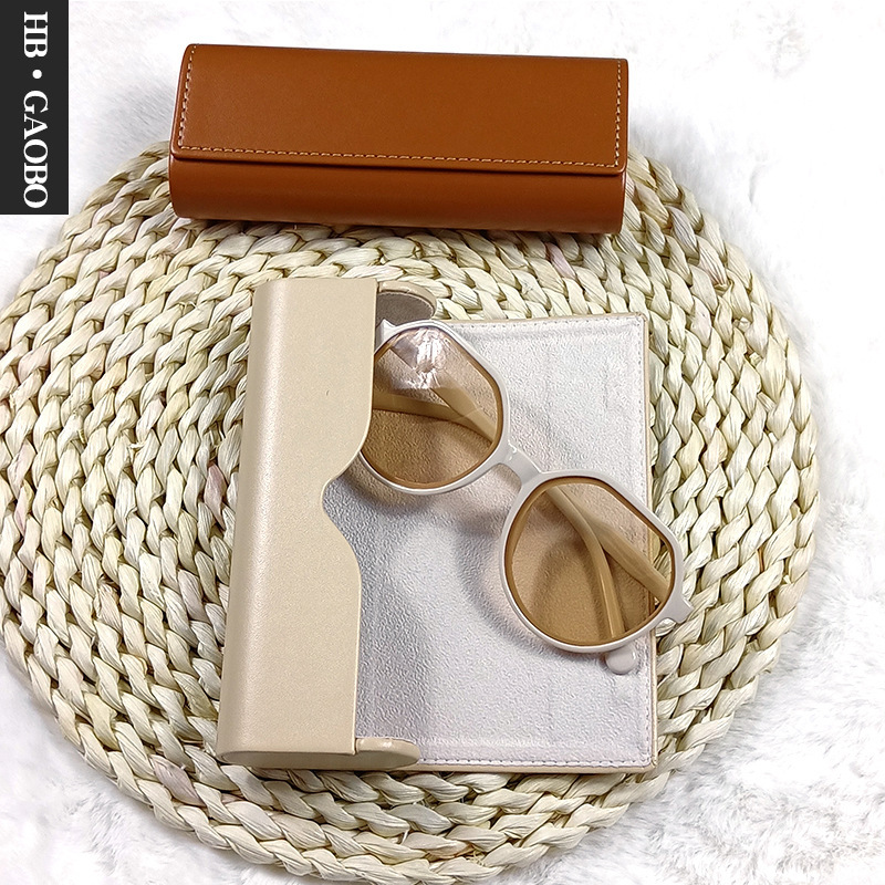 Wholesale Thick PU Leather Eyeglass Case Hard Shell Sunglasses Box 