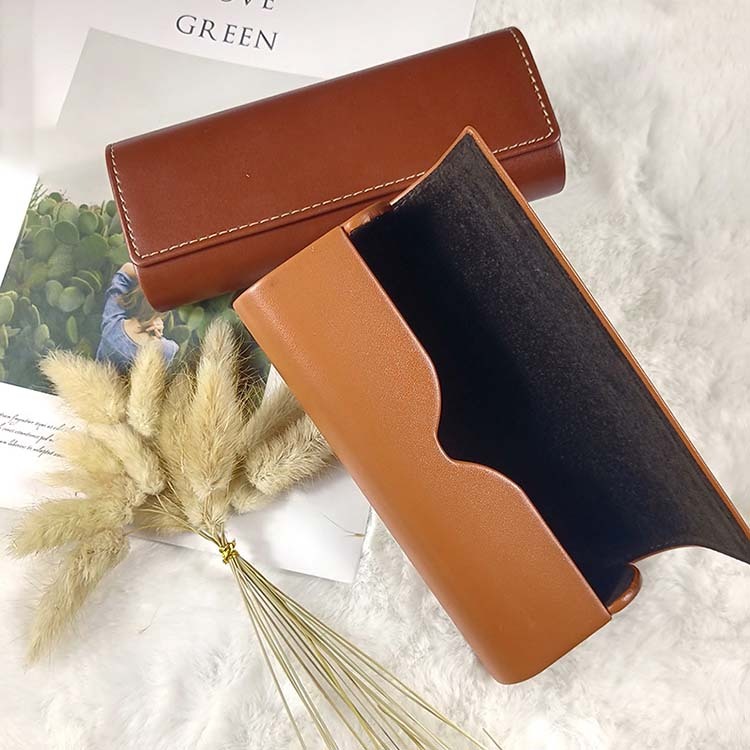 Wholesale Thick PU Leather Eyeglass Case Hard Shell Sunglasses Box 