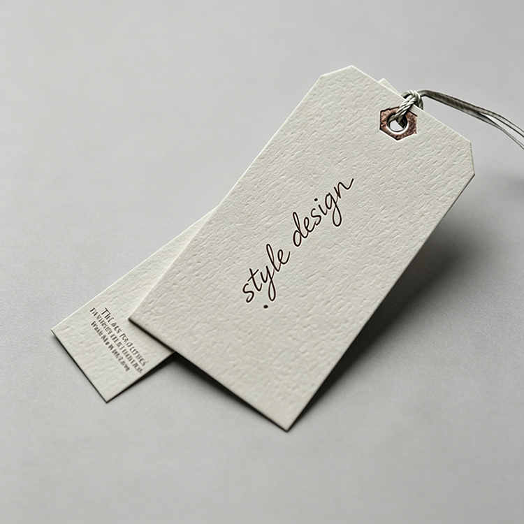 Luxury Black Card Swing Tags with Custom Gold Foil Printing 
