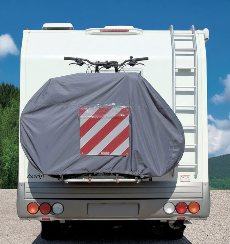 Multi bike rack cover for RV and vehicle mounted racks