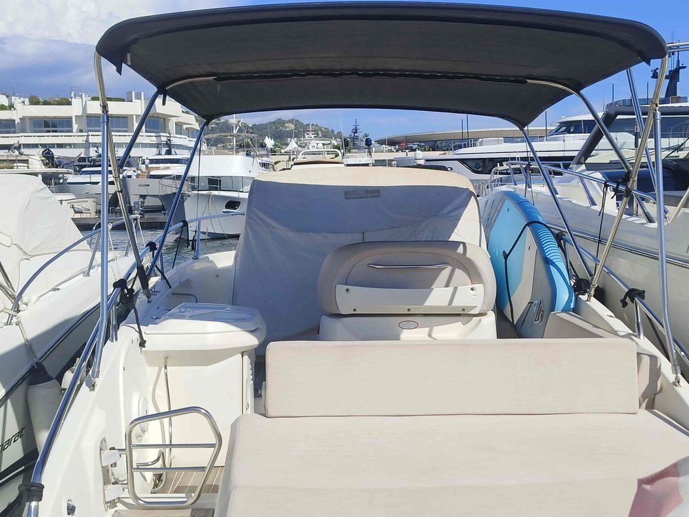 Bimini top replacement cover in marine grade canvas