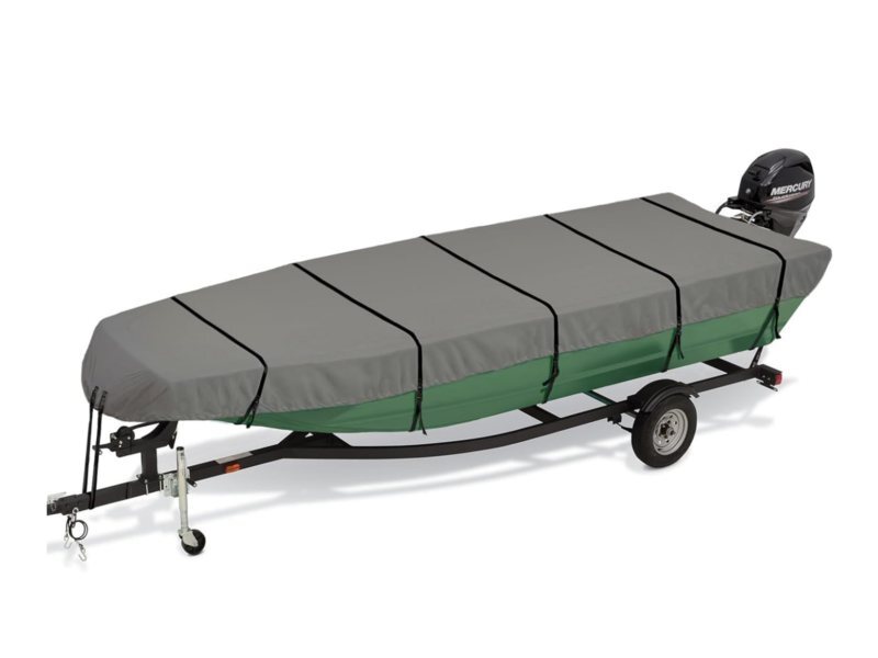 Heavy duty 600D cover on a jon boat trailer