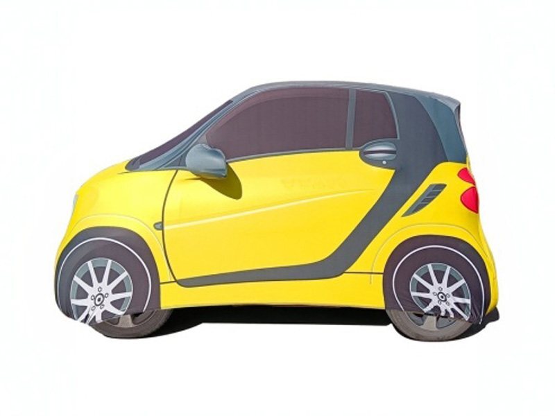 Photo-realistic printed car cover reproducing a specific vehicle