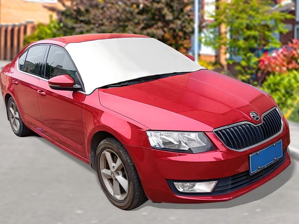 PVC foam composite car sunshade fitted to a windscreen