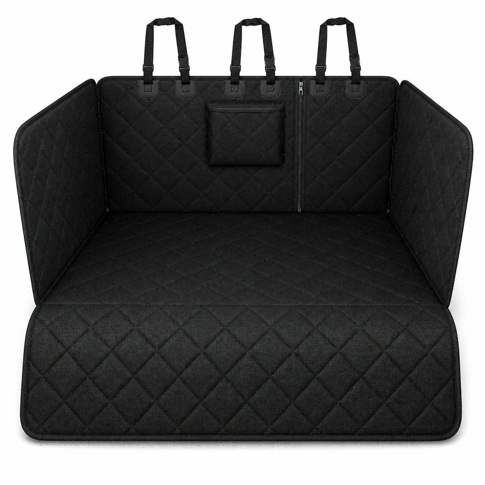 SUV dog cargo liner with padded side flaps and bumper protector