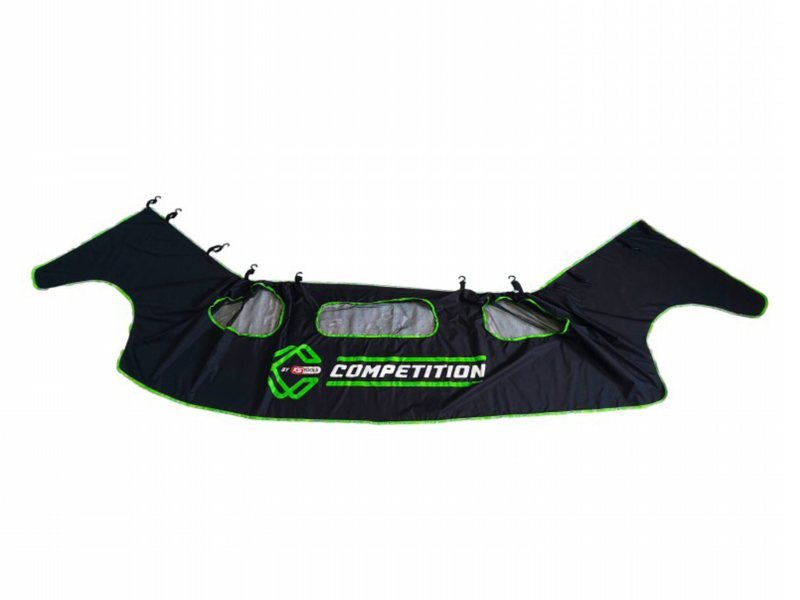 Full front end wing cover protecting bumper and wing panels