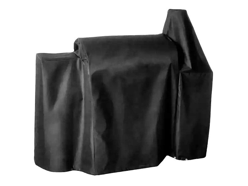 Universal pellet grill cover with windproof security straps