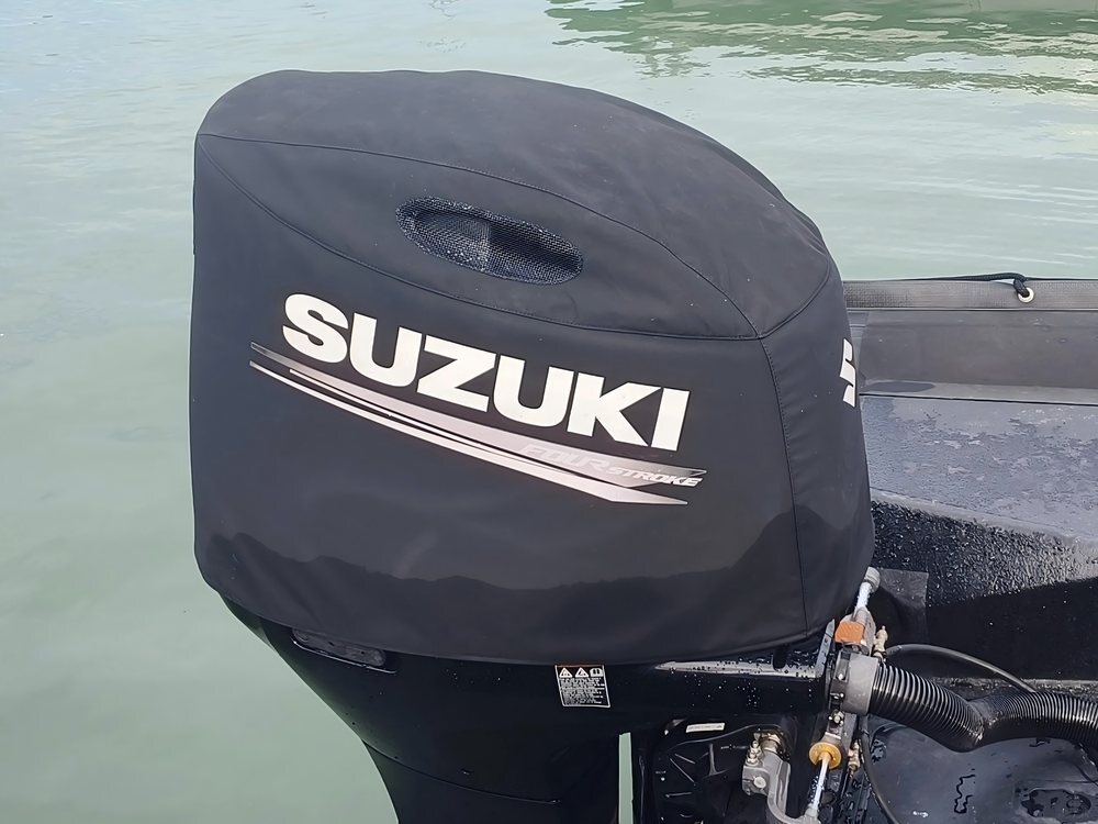 Custom fit outboard engine cover for saltwater protection