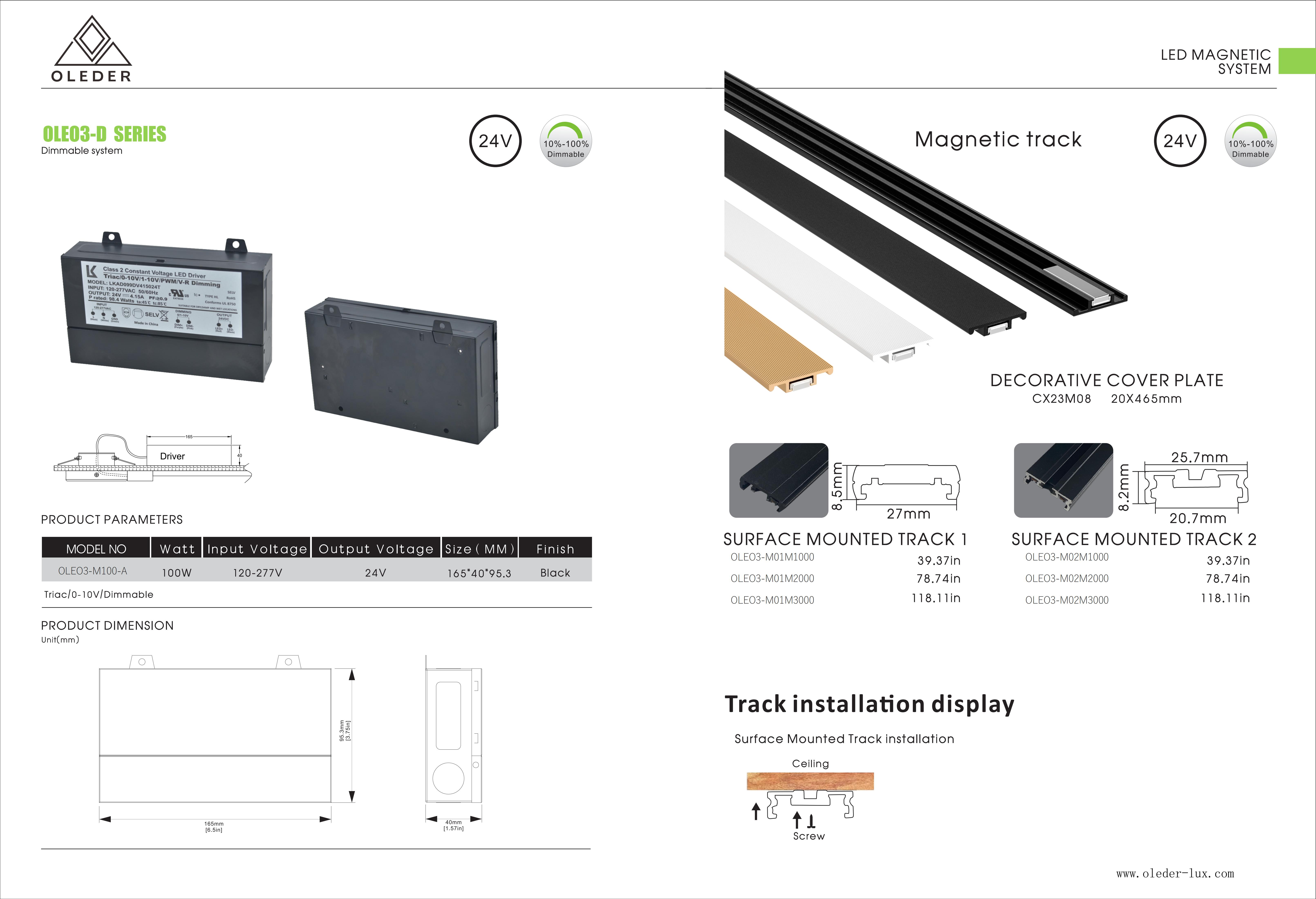 OLEO3 ETL magnetic Track light system  
