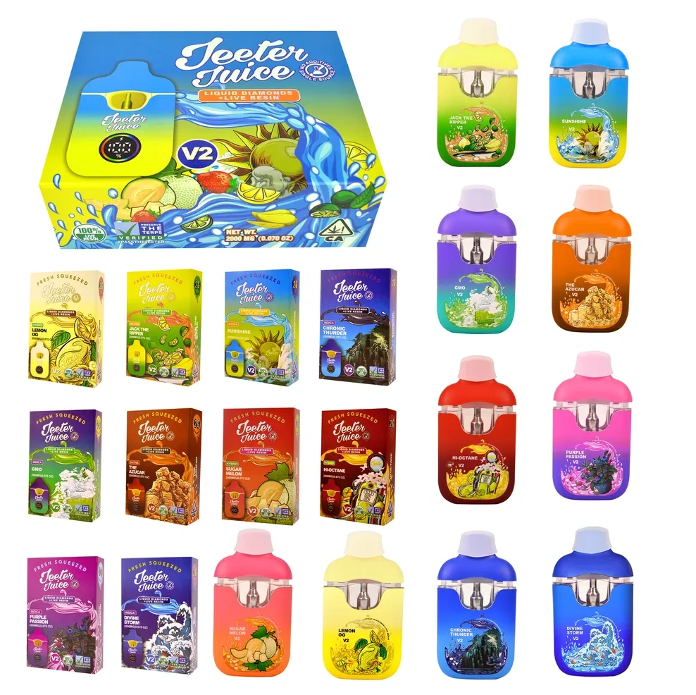 2.0ml jeeter juice disposable vape pen liquid diamond 2g Empty Led Display Carts USA STOCK Select Flavor ::Creamy Candy Female Arousal Enhancing Mixed Berry Ice E-liquid