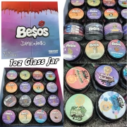 Besos 1oz Glass Jar Wax Live Resin Dab Jars Concentrate Packaging Empty Container USA STOCK