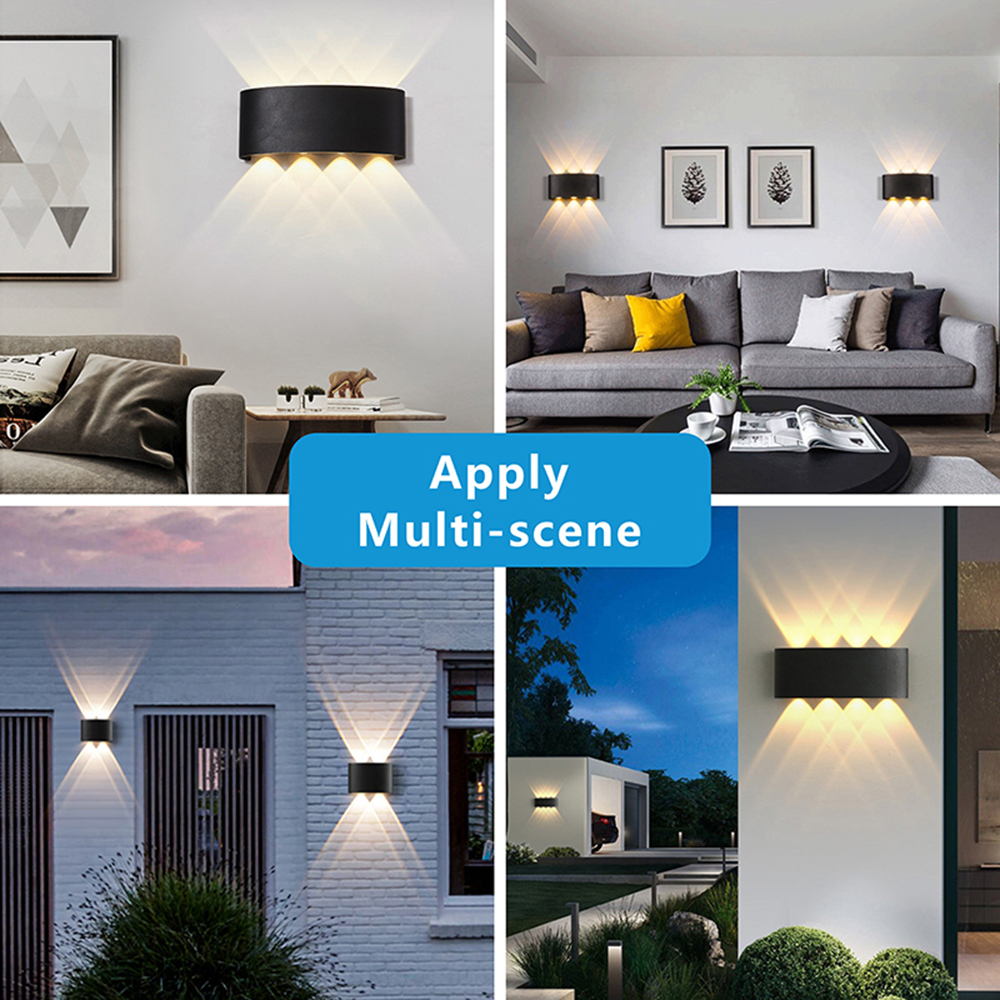 XZM Outdoor Wall Light,4W 6W 8W LED Square Up&Down Porch Lights 3000K /6500K  Outdoor Modern Wall Sconce Aluminum Porch & Patio Lights Exterior Light Fixture For Garden Backyard Garage XZM 4W 6W 8W LED Outdoor Wall Light - Modern Up & Down Sconce outdoor wall light, LED porch lights, modern wall sconce, exterior lighting, aluminum patio lights