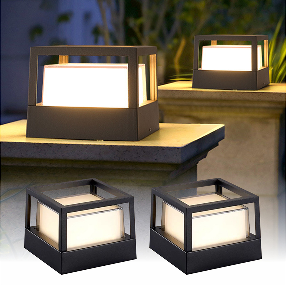 XZM Modern LED Wall Lamp, Black Aluminum, 12W, Waterproof IP66, Square and Round Design, High-Transparency Lampshade, Outdoor Indoor Lighting for Porch, Balcony, Garden XZM Modern LED Wall Lamp - Waterproof IP66 for Indoor & Outdoor LED wall lamp, waterproof lighting, porch lamp, garden light, modern design