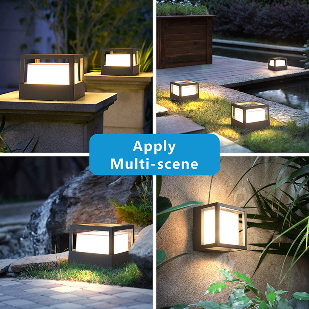XZM Modern LED Wall Lamp, Black Aluminum, 12W, Waterproof IP66, Square and Round Design, High-Transparency Lampshade, Outdoor Indoor Lighting for Porch, Balcony, Garden XZM Modern LED Wall Lamp - Waterproof IP66 for Indoor & Outdoor LED wall lamp, waterproof lighting, porch lamp, garden light, modern design