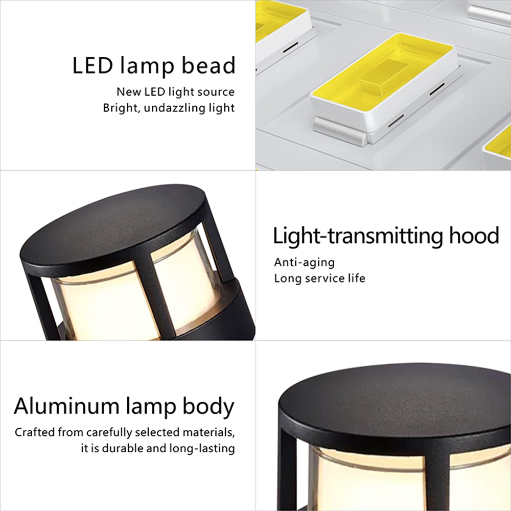 XZM Modern LED Wall Lamp, Black Aluminum, 12W, Waterproof IP66, Square and Round Design, High-Transparency Lampshade, Outdoor Indoor Lighting for Porch, Balcony, Garden XZM Modern LED Wall Lamp - Black Aluminum, 12W, Waterproof IP66 LED Wall Lamp, Black Aluminum, Waterproof Lighting, Outdoor Indoor Lamp, High-Transparency Lampshade