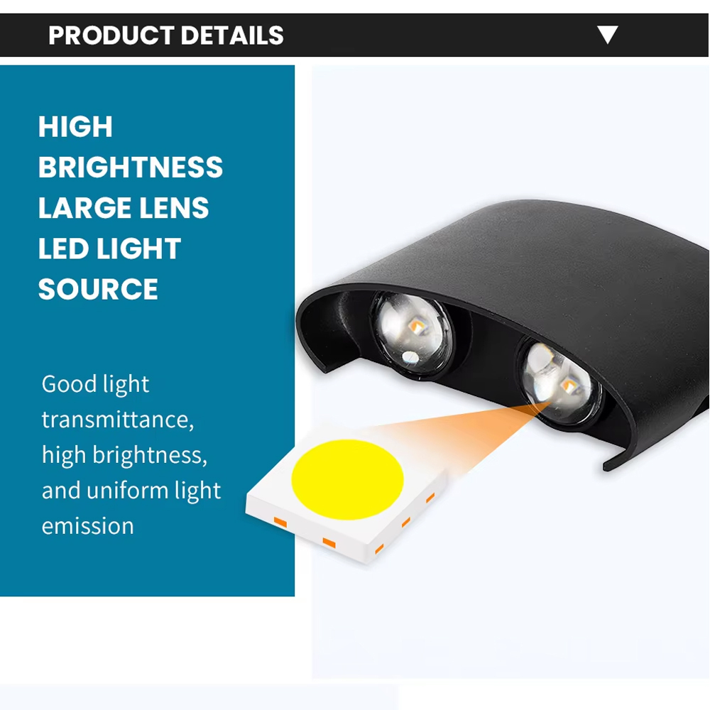 XZM Outdoor Wall Light,4W 6W 8W LED Square Up&Down Porch Lights 3000K /6500K  Outdoor Modern Wall Sconce Aluminum Porch & Patio Lights Exterior Light Fixture For Garden Backyard Garage XZM 4W 6W 8W LED Outdoor Wall Light - Modern Up & Down Sconce outdoor wall light, LED porch lights, modern wall sconce, exterior lighting, aluminum patio lights