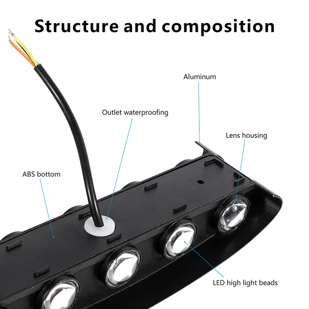 XZM Outdoor Wall Light,4W 6W 8W LED Square Up&Down Porch Lights 3000K /6500K  Outdoor Modern Wall Sconce Aluminum Porch & Patio Lights Exterior Light Fixture For Garden Backyard Garage XZM 4W 6W 8W LED Outdoor Wall Light - Modern Up & Down Sconce outdoor wall light, LED porch lights, modern wall sconce, exterior lighting, aluminum patio lights