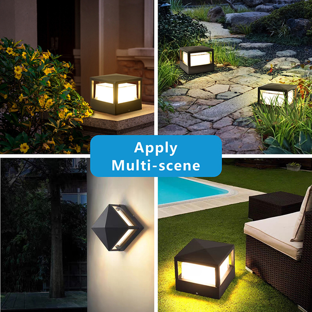 XZM Modern LED Wall Lamp, Black Aluminum, 12W, Waterproof IP66, Square and Round Design, High-Transparency Lampshade, Outdoor Indoor Lighting for Porch, Balcony, Garden XZM Modern LED Wall Lamp, Black Aluminum, 12W, Waterproof IP66 LED Wall Lamp, Waterproof Lighting, Indoor Outdoor Light, Black Aluminum, High-Transparency Lampshade