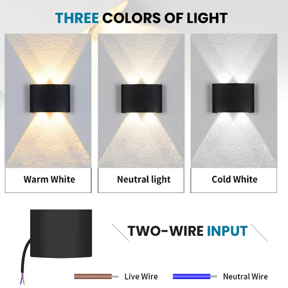 XZM Outdoor Wall Light,4W 6W 8W LED Square Up&Down Porch Lights 3000K /6500K  Outdoor Modern Wall Sconce Aluminum Porch & Patio Lights Exterior Light Fixture For Garden Backyard Garage XZM 4W 6W 8W LED Outdoor Wall Light - Modern Up & Down Sconce outdoor wall light, LED porch lights, modern wall sconce, exterior lighting, aluminum patio lights
