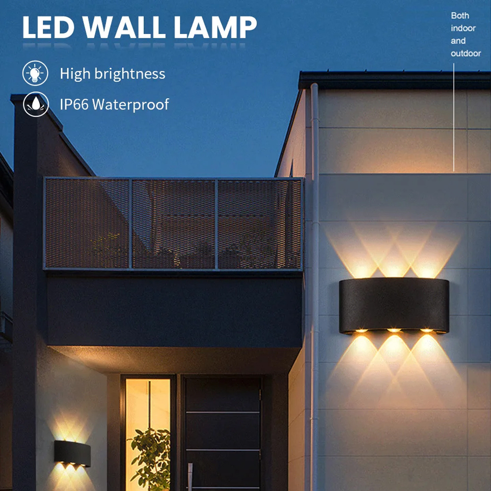 XZM Outdoor Wall Light,4W 6W 8W LED Square Up&Down Porch Lights 3000K /6500K  Outdoor Modern Wall Sconce Aluminum Porch & Patio Lights Exterior Light Fixture For Garden Backyard Garage XZM 4W 6W 8W LED Outdoor Wall Light - Modern Up & Down Sconce outdoor wall light, LED porch lights, modern wall sconce, exterior lighting, aluminum patio lights