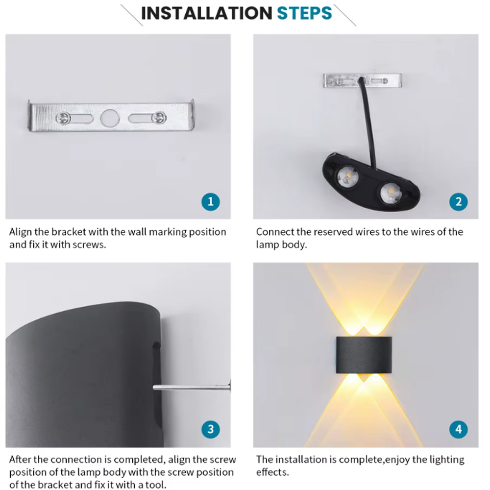 XZM Outdoor Wall Light,4W 6W 8W LED Square Up&Down Porch Lights 3000K /6500K  Outdoor Modern Wall Sconce Aluminum Porch & Patio Lights Exterior Light Fixture For Garden Backyard Garage XZM 4W 6W 8W LED Outdoor Wall Light - Modern Up & Down Sconce outdoor wall light, LED porch lights, modern wall sconce, exterior lighting, aluminum patio lights