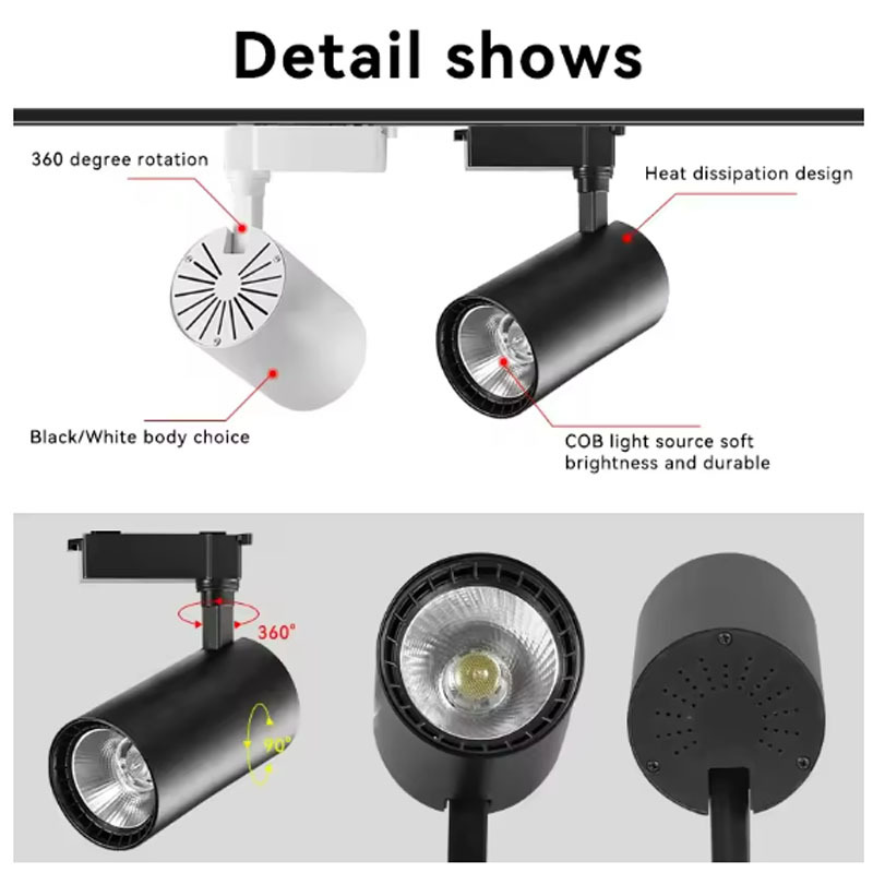 XZM LED Track Light 40W Warm White LED COB Spotlight Commercial Lighting Suitable for clothing stores, supermarkets, indoor corridor track lighting XZM 40W Warm White LED COB Track Light for Commercial Use LED Track Light, 40W Spotlight, Commercial Lighting, COB Lighting, Indoor Lighting