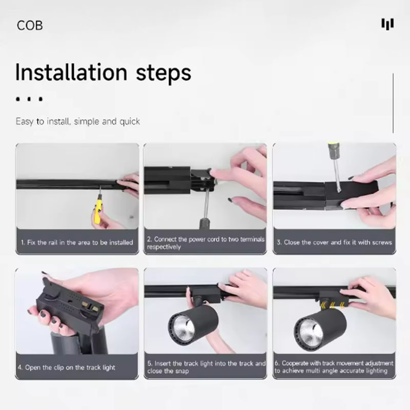 XZM LED Track Light 40W Warm White LED COB Spotlight Commercial Lighting Suitable for clothing stores, supermarkets, indoor corridor track lighting XZM 40W Warm White LED COB Track Light for Commercial Use LED Track Light, 40W Spotlight, Commercial Lighting, COB Lighting, Indoor Lighting